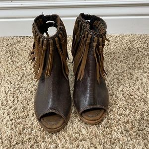 Liberty Black Fringe Booties